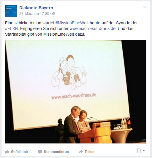 Feedback der Diakonie Bayern über Facebook